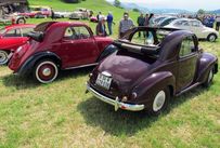 Trimoba AG / Oldtimer und Immobilien,opolinos lassen die Herzen höher schlagen: Rechts: Fiat Topolino C 1949; 4 Zyl., 500ccm, 18PS, 90km/h / links: Fiat 500A Topolino 1936-38; 4 Zyl., 0.6l, 13 PS 
