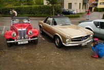 Trimoba AG / Oldtimer und Immobilien,li-re: MG TF 1955, 1500ccm  4 Zyl. 63PS / Mercedes Pagode 280SL 1970 170PS